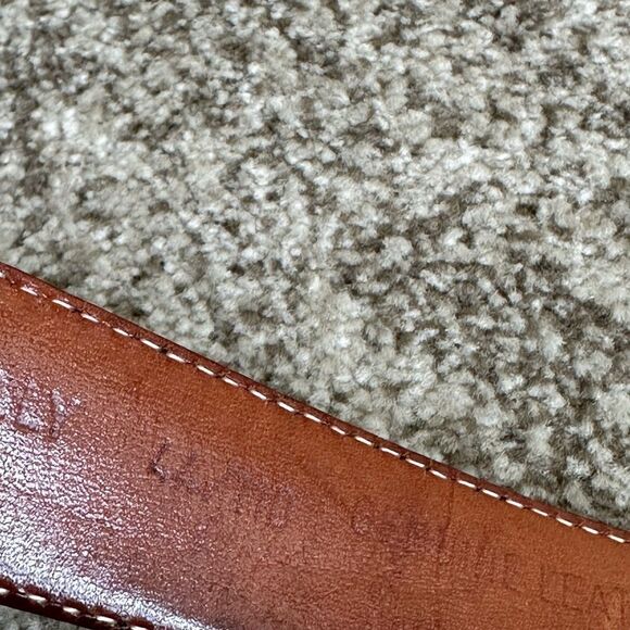 Black Textured Italian Leather Men’s Belt 44 - Picture 7 of 8